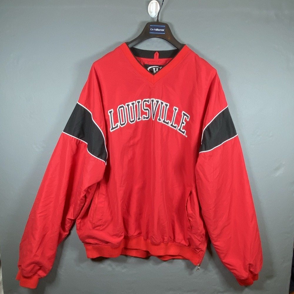 Louisville Cardinals Wagner Wear Windbreaker Pullover Red V-Neck Jacket 3XL